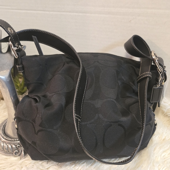 Black Shoulder Bag with Silver Accents - Picture 10 of 13